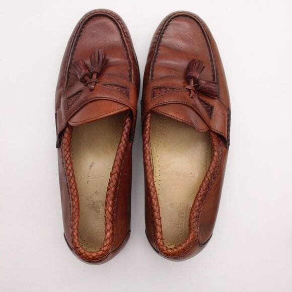 Allen Edmonds Maxfield Men\'s 11 EEE Tassel Loafers Shoes Brown Leather 47716